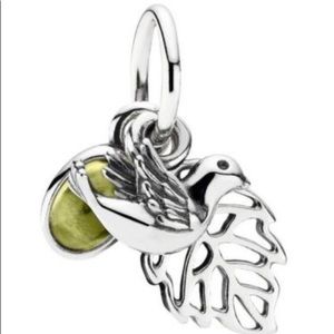Authentic PANDORA Peridot Forest Trinity Pendant